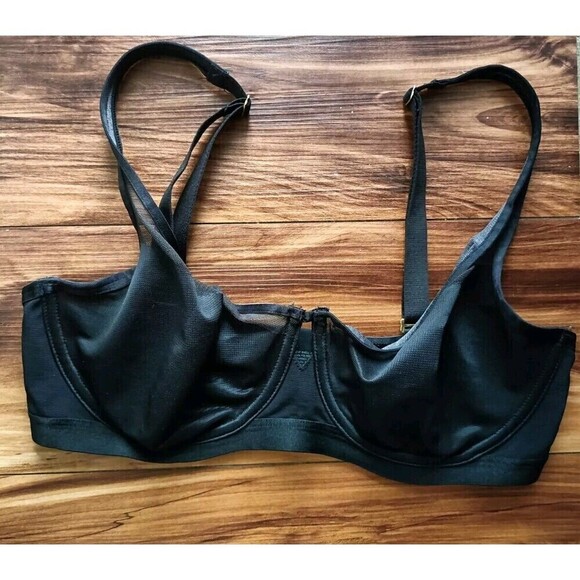 SOMA  Unbelievable Lift Unlined Balconette Bra Size 34DD Black Mesh Underwired - Picture 9 of 9